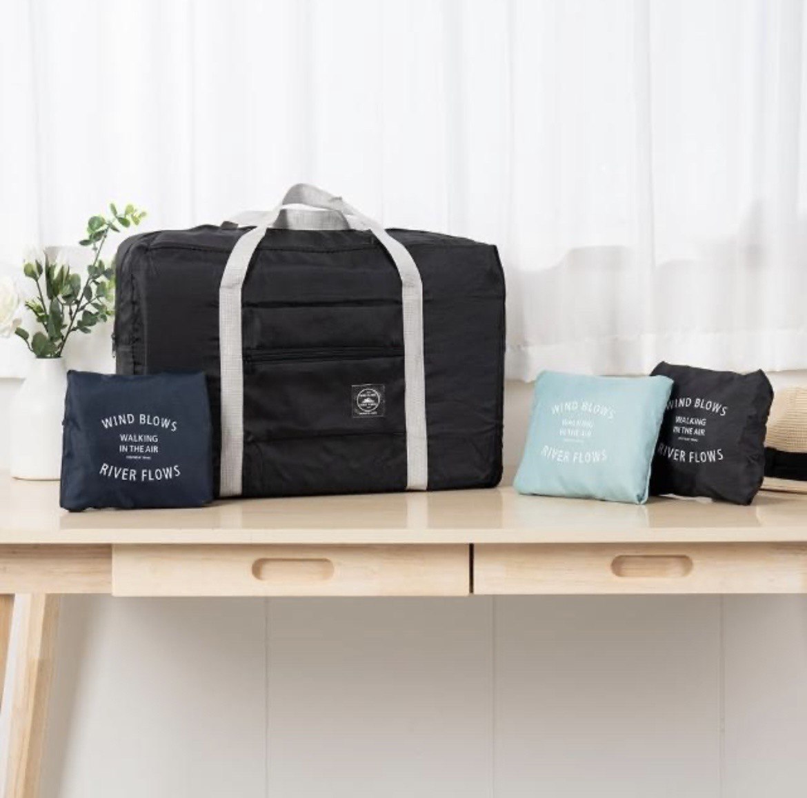 旅遊必備行李袋 |  韓版大容量,魔術摺疊收納袋,可登機(行李箱拉桿適用)